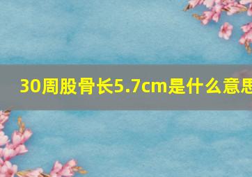 30周股骨长5.7cm是什么意思