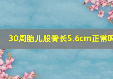 30周胎儿股骨长5.6cm正常吗