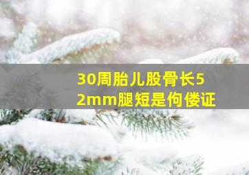 30周胎儿股骨长52mm腿短是佝偻证