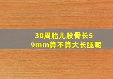 30周胎儿股骨长59mm算不算大长腿呢