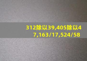 312除以39,405除以47,163/17,524/58