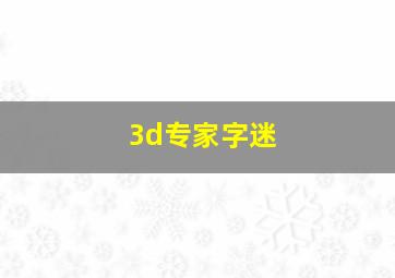 3d专家字迷