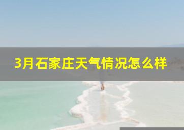 3月石家庄天气情况怎么样