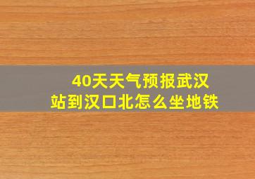 40天天气预报武汉站到汉口北怎么坐地铁