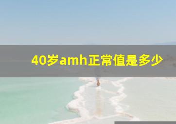 40岁amh正常值是多少