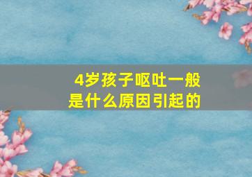 4岁孩子呕吐一般是什么原因引起的