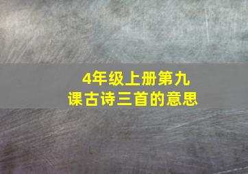 4年级上册第九课古诗三首的意思