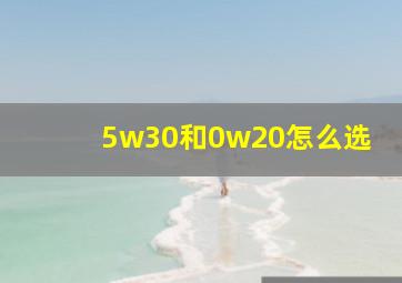 5w30和0w20怎么选