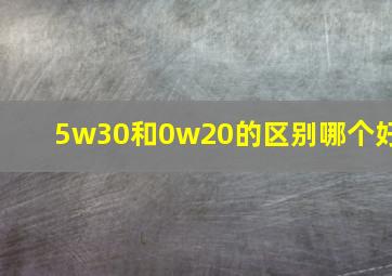 5w30和0w20的区别哪个好