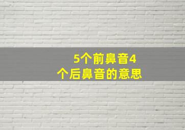 5个前鼻音4个后鼻音的意思