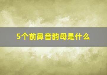 5个前鼻音韵母是什么