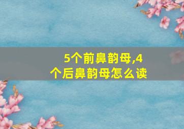 5个前鼻韵母,4个后鼻韵母怎么读