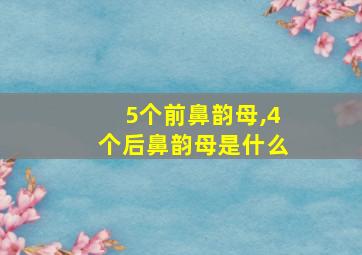 5个前鼻韵母,4个后鼻韵母是什么