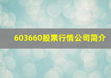 603660股票行情公司简介