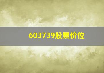 603739股票价位