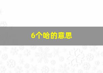 6个哈的意思