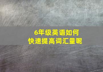 6年级英语如何快速提高词汇量呢