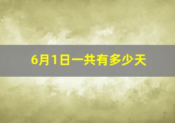 6月1日一共有多少天