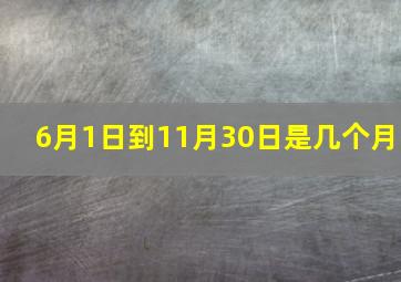 6月1日到11月30日是几个月