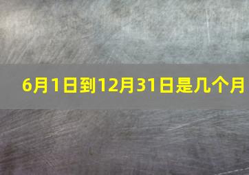 6月1日到12月31日是几个月