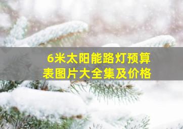 6米太阳能路灯预算表图片大全集及价格