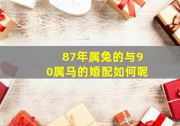 87年属兔的与90属马的婚配如何呢