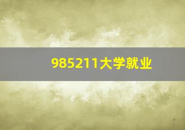 985211大学就业