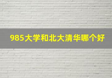 985大学和北大清华哪个好