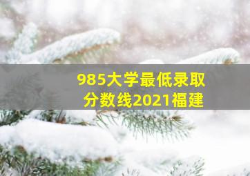 985大学最低录取分数线2021福建