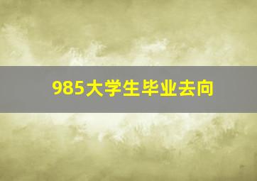 985大学生毕业去向