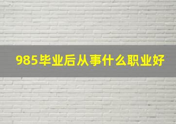 985毕业后从事什么职业好