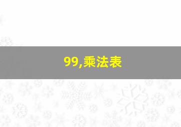 99,乘法表