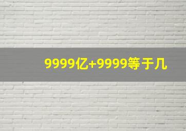 9999亿+9999等于几