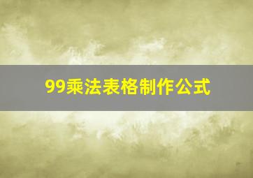 99乘法表格制作公式