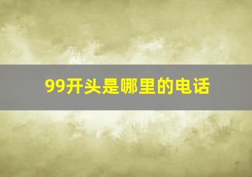 99开头是哪里的电话