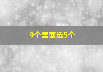 9个里面选5个