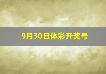 9月30日体彩开奖号