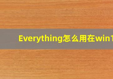 Everything怎么用在win11