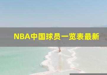 NBA中国球员一览表最新