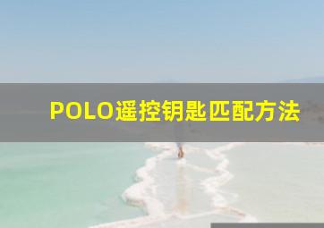 POLO遥控钥匙匹配方法