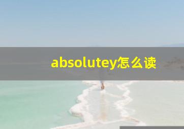 absolutey怎么读