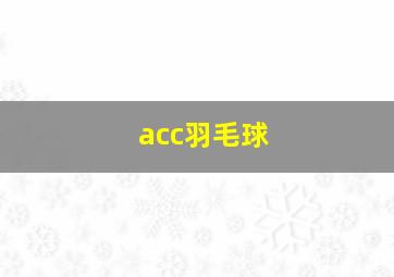 acc羽毛球