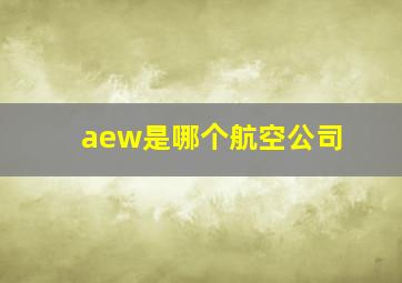 aew是哪个航空公司