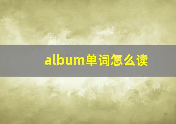 album单词怎么读