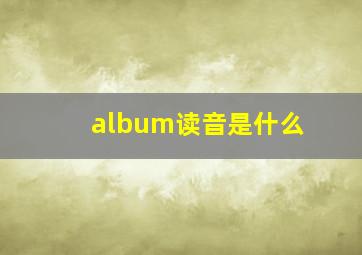 album读音是什么