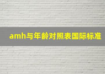 amh与年龄对照表国际标准