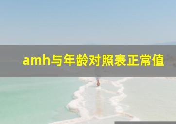 amh与年龄对照表正常值