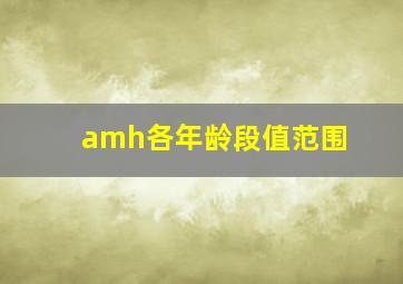 amh各年龄段值范围