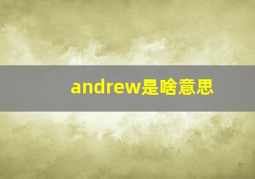 andrew是啥意思