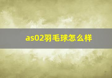 as02羽毛球怎么样